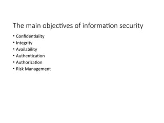 information security unit 1 notes ppt contents | PPTX