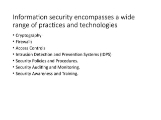 information security unit 1 notes ppt contents | PPTX