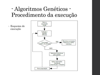 - Algoritmos Genéticos -
Procedimento da execução
• Esquema de
execução
 
