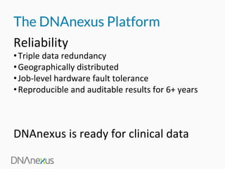 Genomics Applications in the Cloud with the DNAnexus Platform | PDF