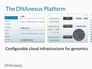 Genomics Applications in the Cloud with the DNAnexus Platform | PDF