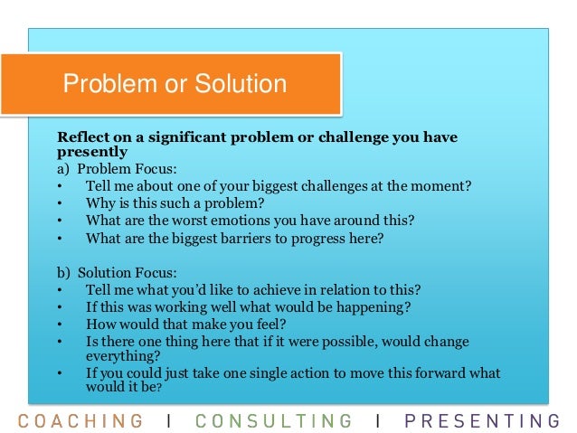 Solution Focus approach to complex cases