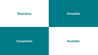 Scalable
Seamless Versatile
Consistent
 