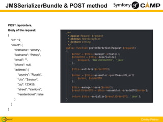 JMSSerializerBundle & POST method


POST /api/orders,
Body of the request:
{
    "id": 12,
    "client": {
        "firstn...