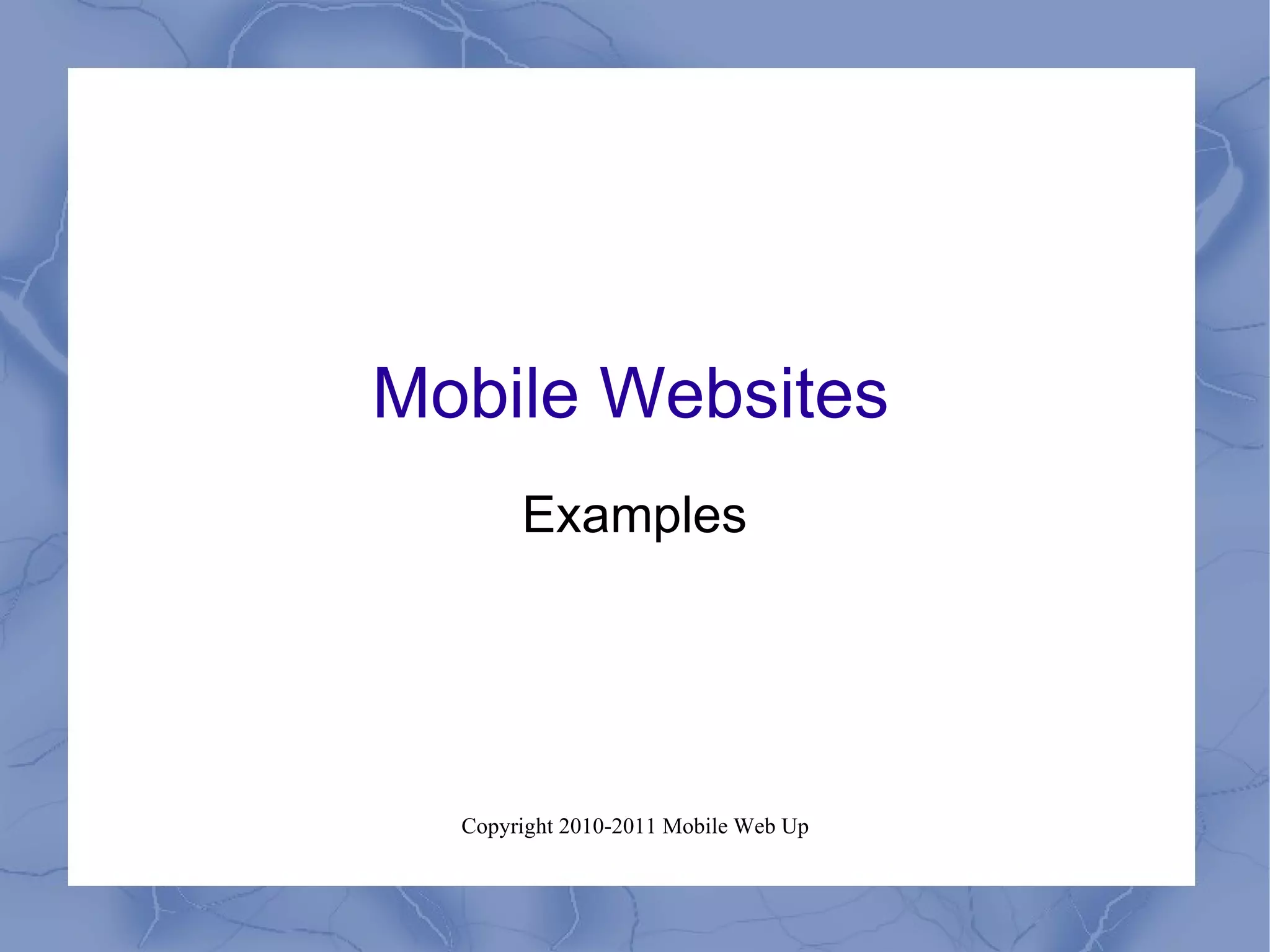 Mobile Websites Examples 