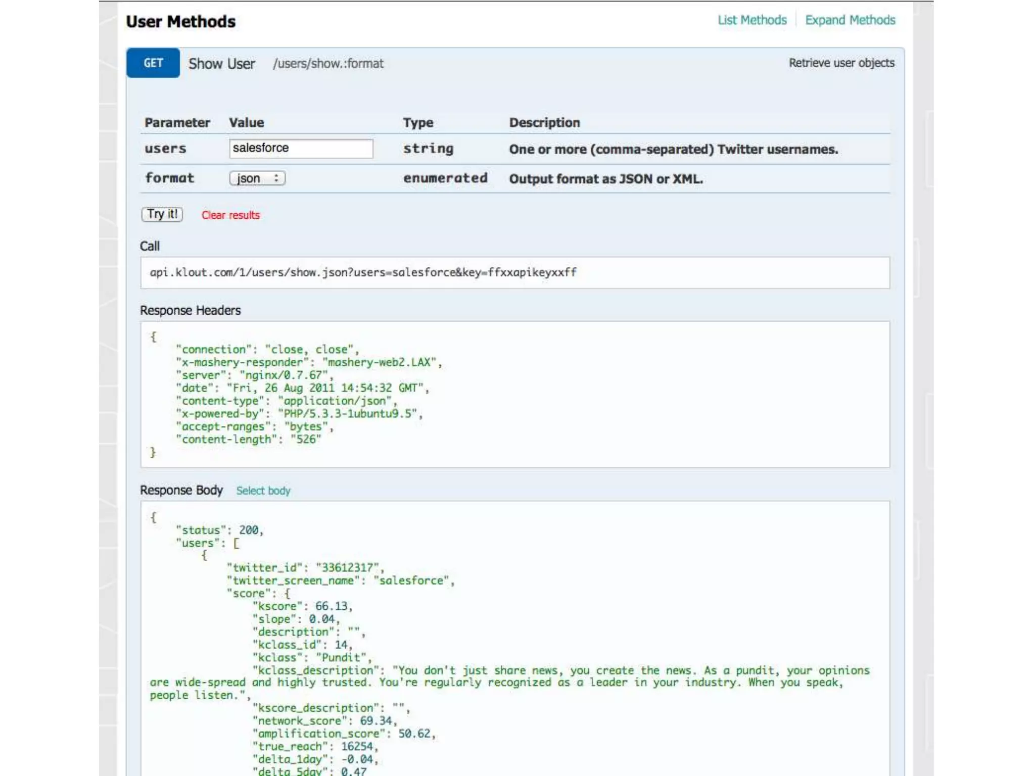 Ability to make live API calls within documentation