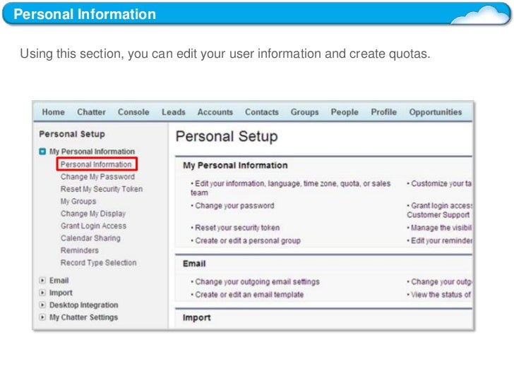 time zone customize your personal Training Salesforce.com navigation course