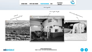 www.webservices.nl
Phone: +31 (0)23 – 55 39 003| e-mail:info@webservices.nl
Over ons Wat we doen Toepassingen ROI
Partner
Model
 