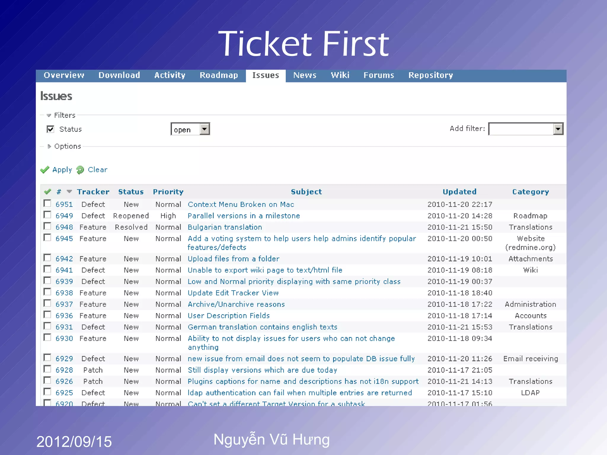 Ticket First




2012/09/15   Nguyễn Vũ Hưng
 