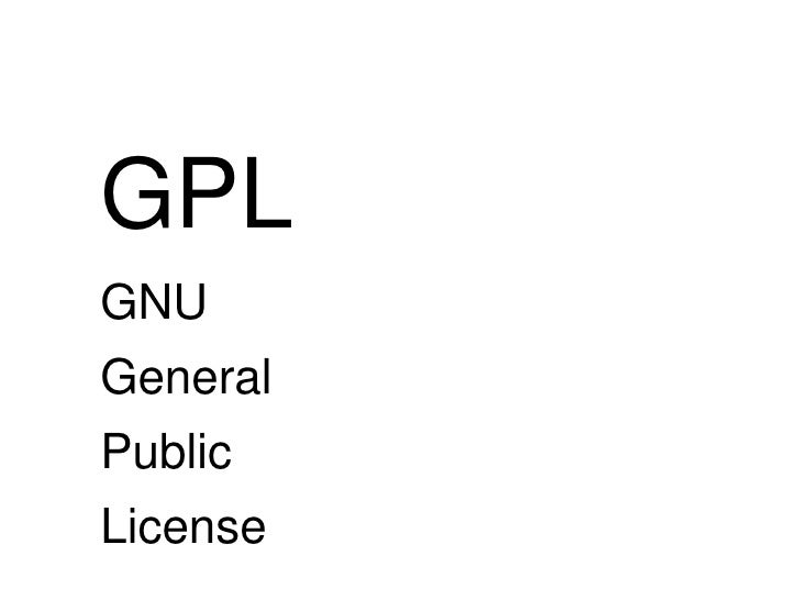 Gpl Gnu General Public License
