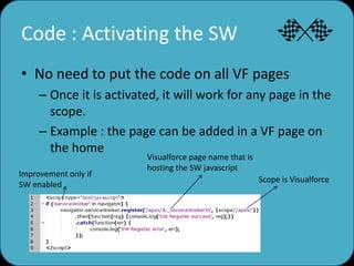 Code : Activating the SW
• No need to put the code on all VF pages
– Once it is activated, it will work for any page in th...