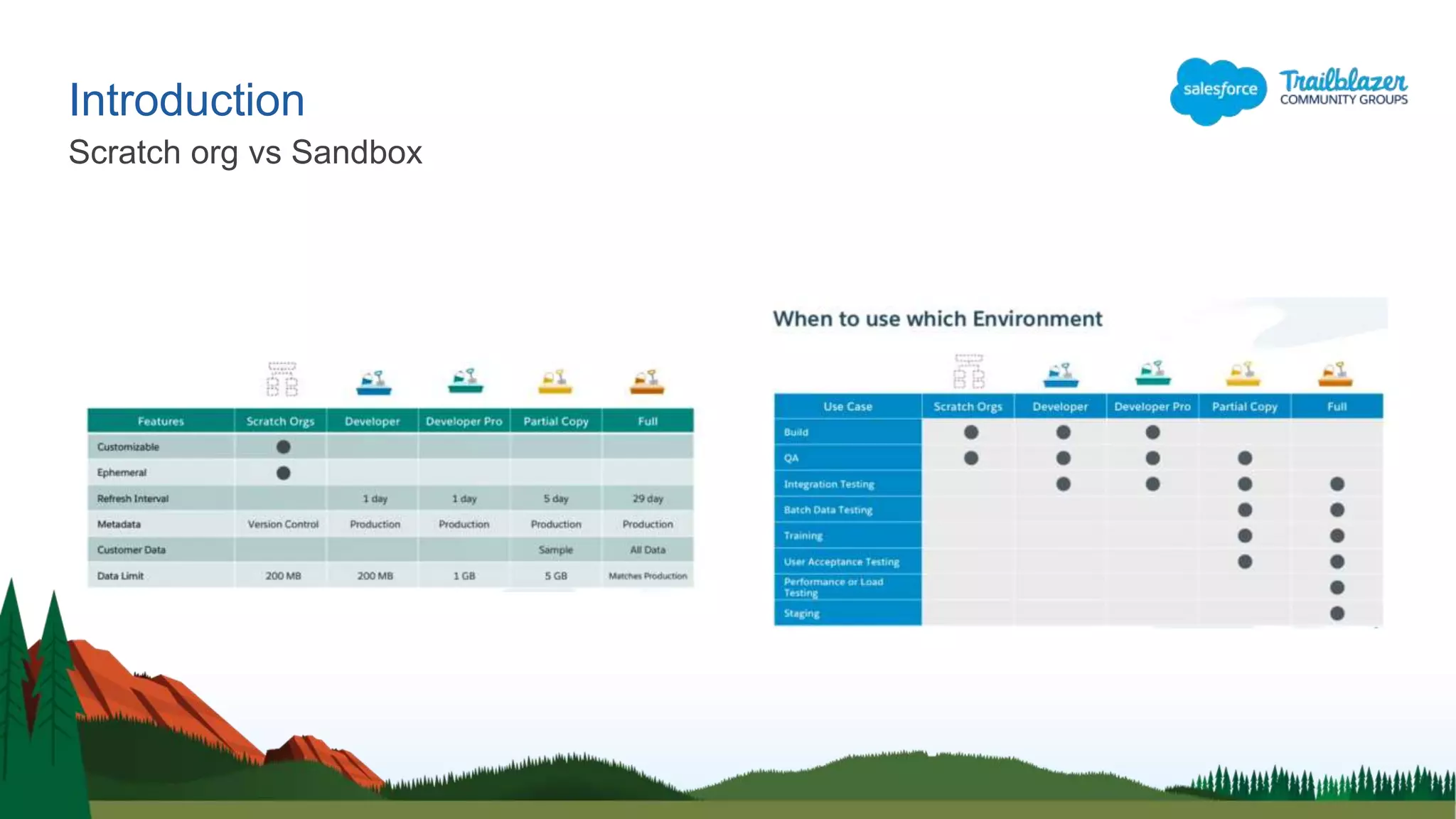 Introduction
Scratch org vs Sandbox
 
