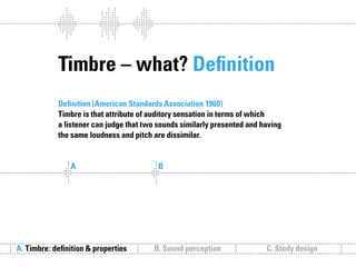Sound follows function // Sound communication and the relevance of timbre.