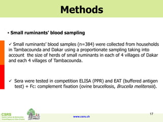 Rapid integrated assessment of nutrition and health risks associated with the small ruminants value chain in Senegal