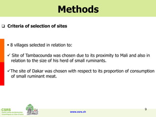 Rapid integrated assessment of nutrition and health risks associated with the small ruminants value chain in Senegal