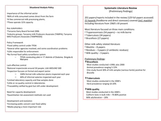 Safe Food, Fair Food, Tanzania: Rapid assessment report 2014