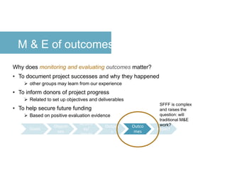 Monitoring, evaluation and theory of change