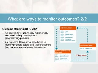Monitoring, evaluation and theory of change