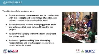 Safe Food, Fair Food for Cambodia cross-cutting activities: Gender, capacity building and task force