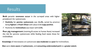 Low prevalence of cysticercosis and Trichinella infection in pigs in rural Cambodia
