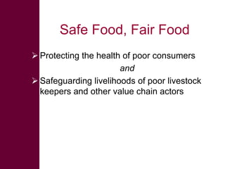 Safe Food, Fair Food: Introduction to the value chain assessment toolkit 