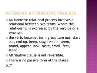 Verbal processesTarget: one acted upon verbally (insulted, complimented, etc)
