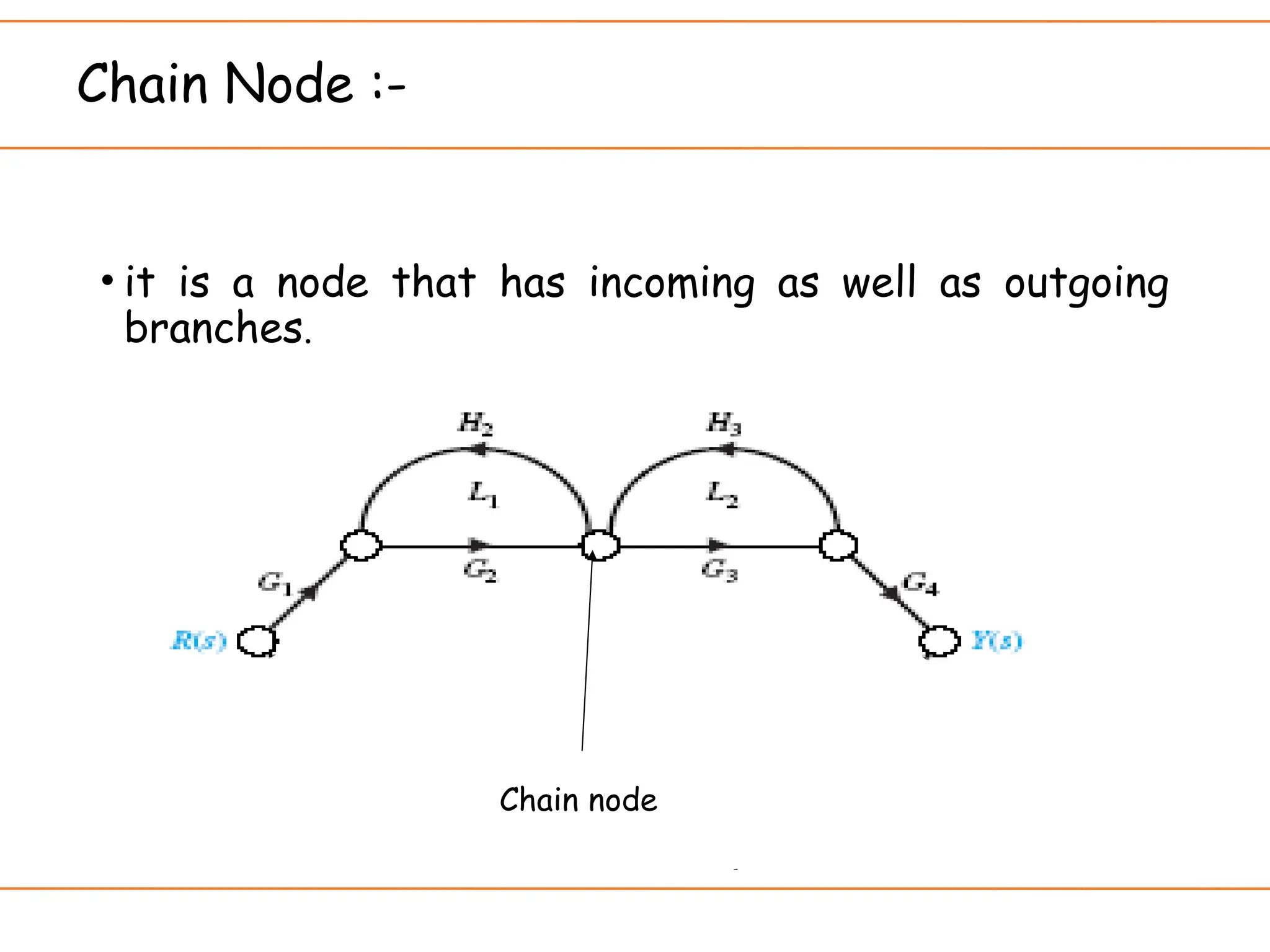 Chain Node :-
• it is a node that has incoming as well as outgoing
branches.
Chain node
 
