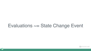 HASHICORP
Evaluations ~= State Change Event
 