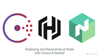 HASHICORP
Deploying and Discovering at Scale
with Consul & Nomad
 
