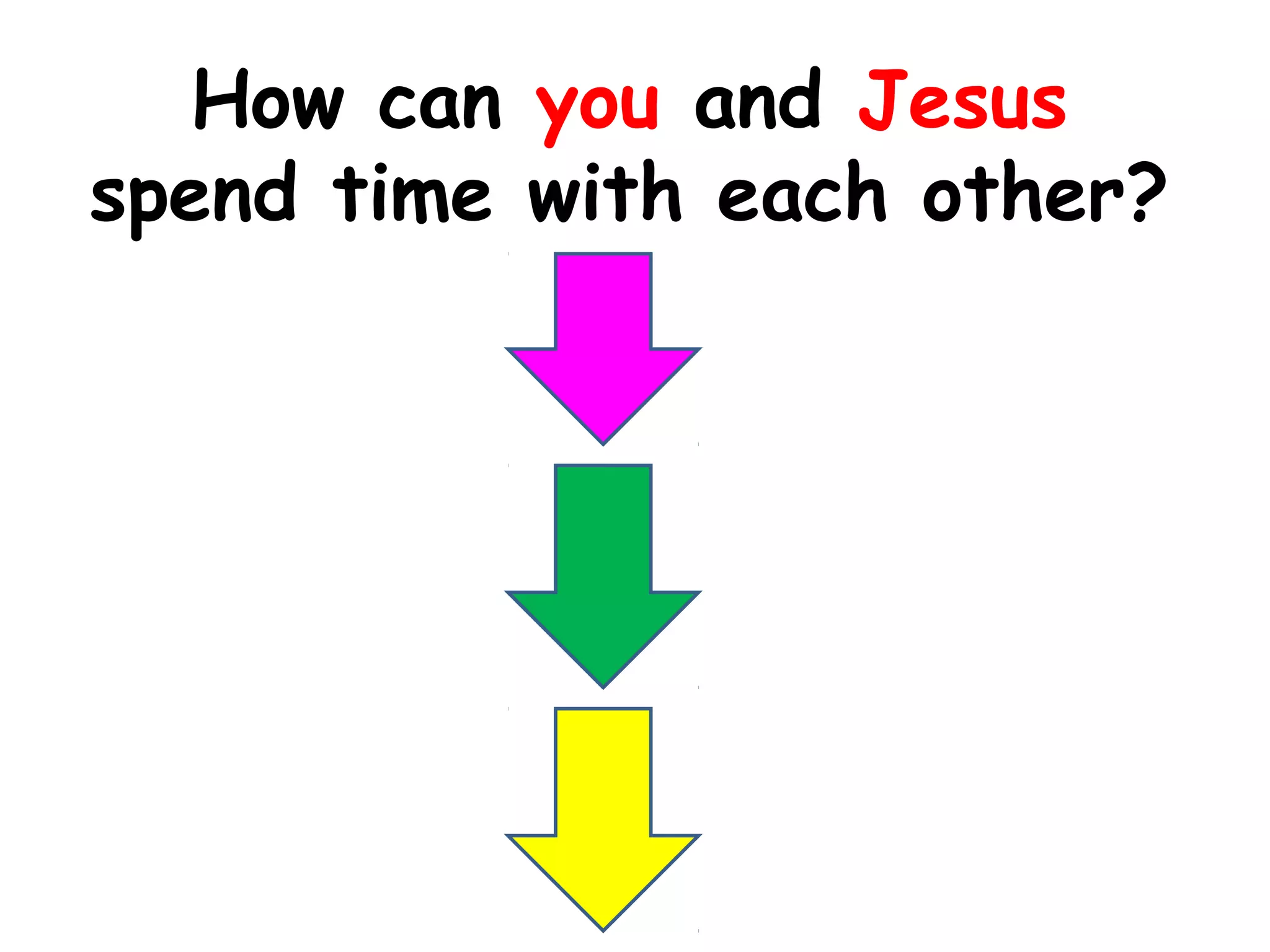How can you and Jesus
spend time with each other?
 