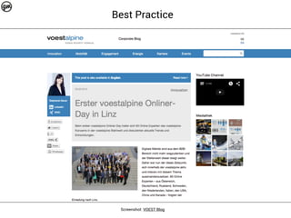 Screenshot: VOEST Blog
Best Practice
 