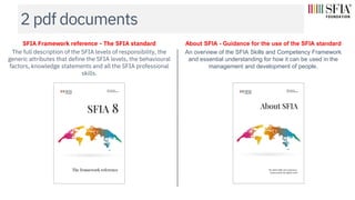 2 pdf documents
SFIA Framework reference - The SFIA standard
The full description of the SFIA levels of responsibility, th...