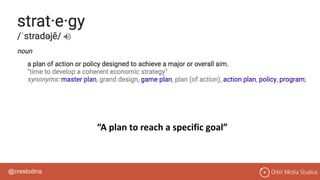 @crestodina
“A plan to reach a specific goal”
 