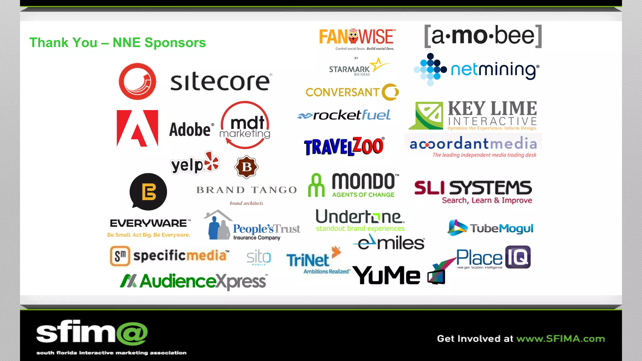 Thank You – NNE Sponsors
 