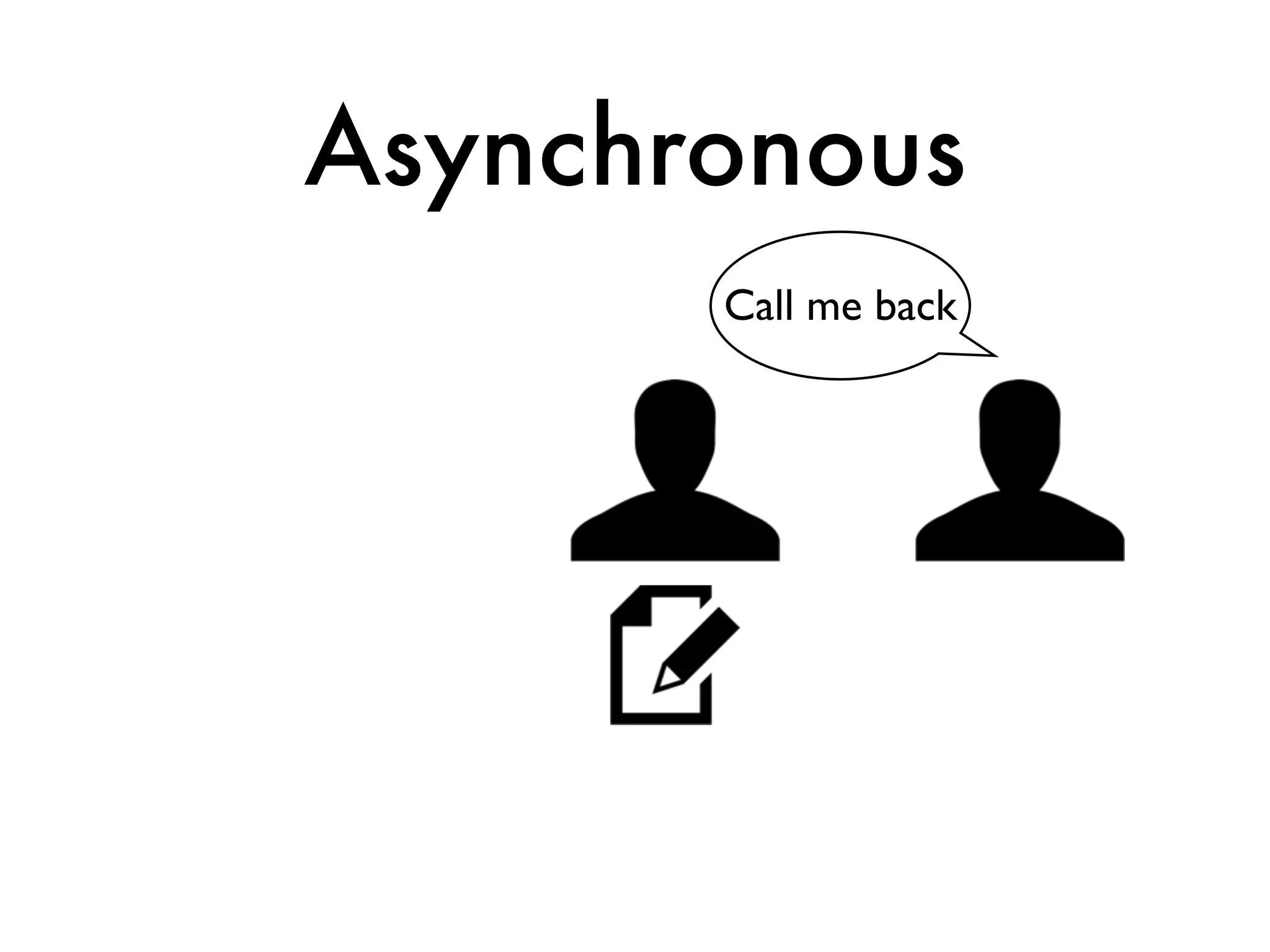 Asynchronous
       Call me back
 