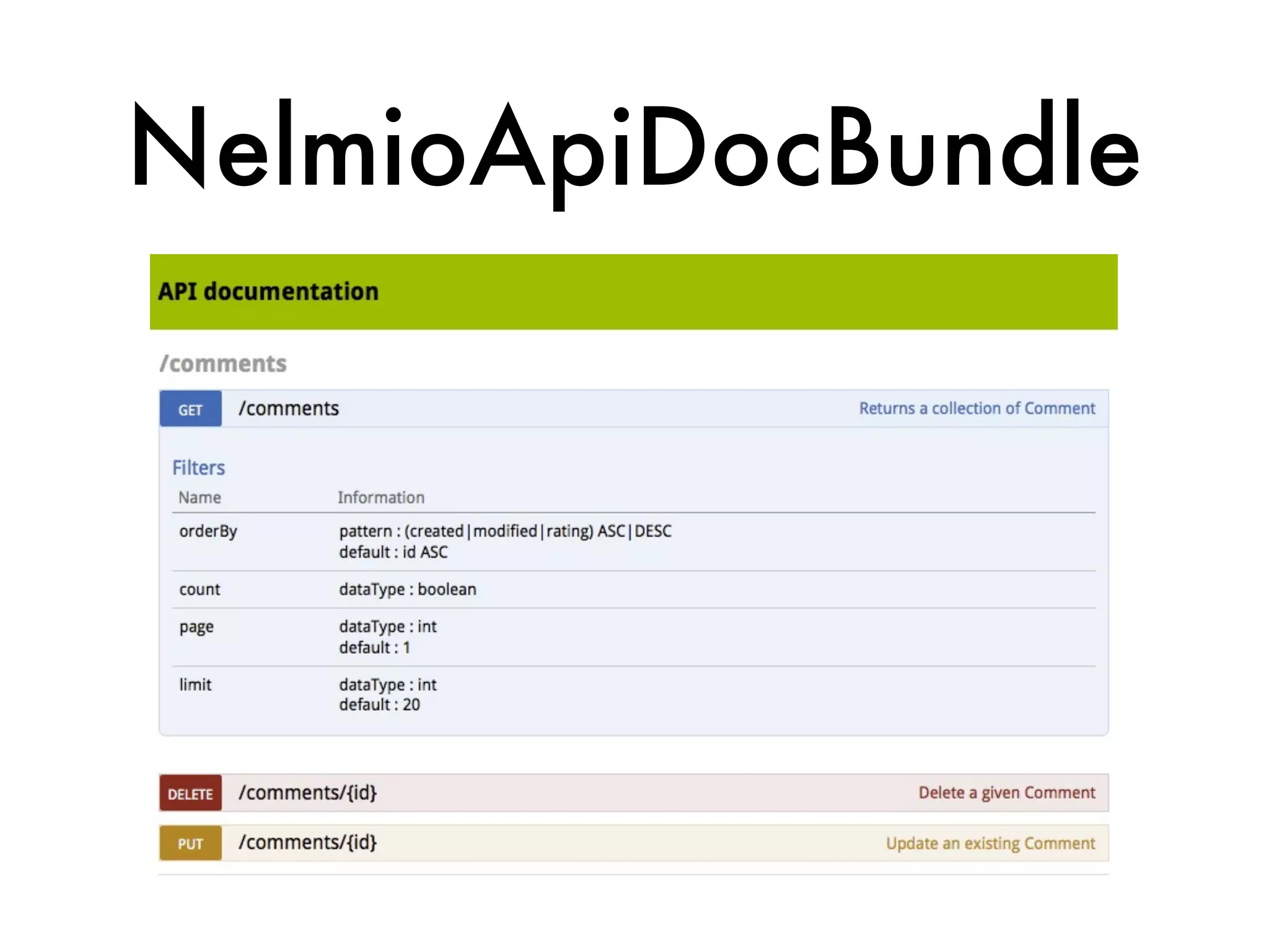NelmioApiDocBundle
 
