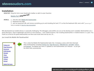 stevesouders.com/mobileperf/mobileperfbkm.php
 