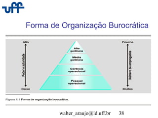 walter_araujo@id.uff.br 38
Forma de Organização Burocrática
 