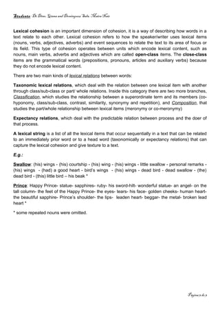 Sfl and lexical cohesion (gianna, maira) | DOC