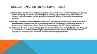 Jr Firth Systemic functional linguistic SFL in teaching english | PPTX