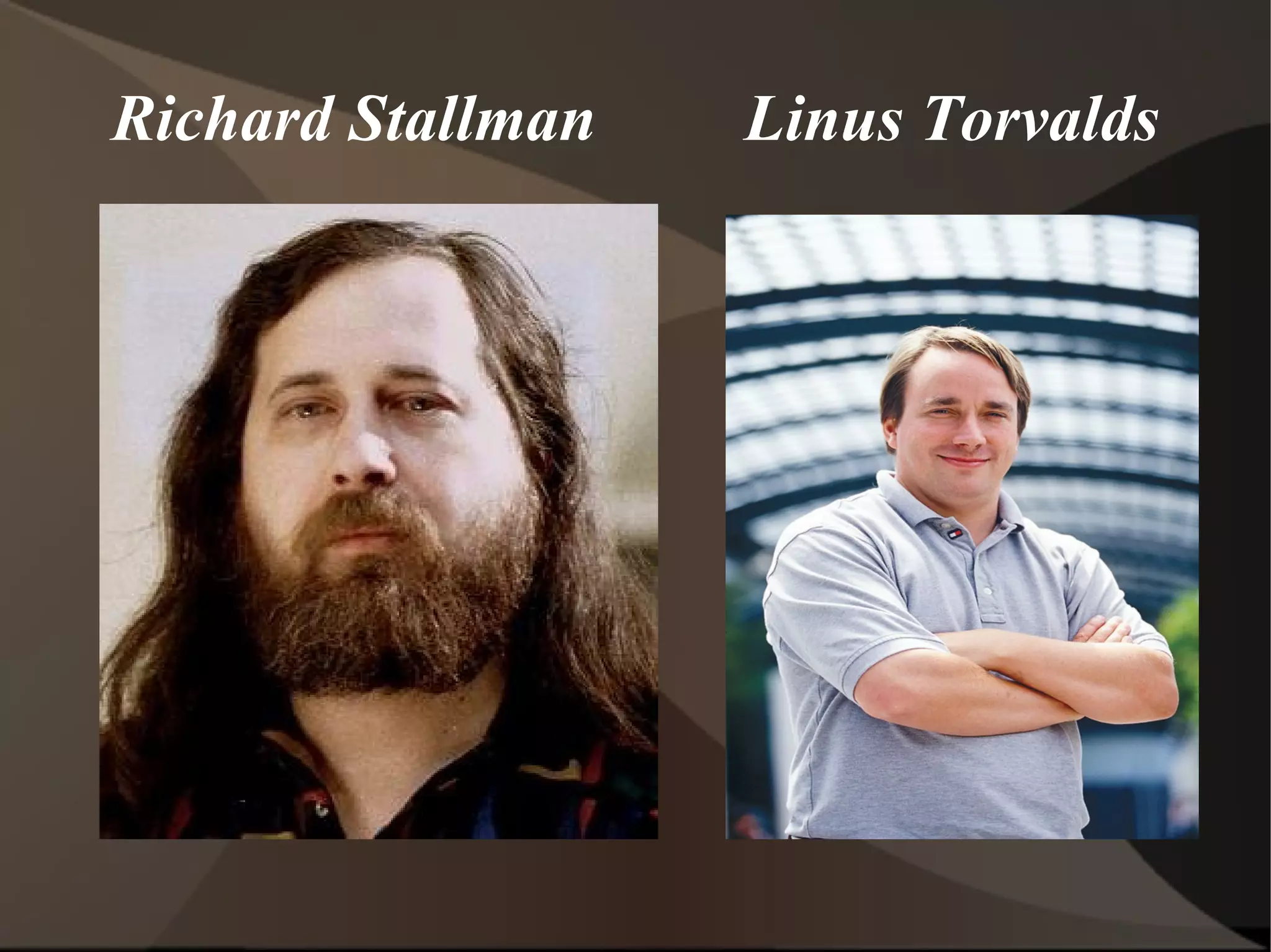 Richard Stallman  Linus Torvalds 