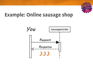 Example: Online sausage shop

        You
              Request

              Response
 