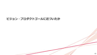 43
ビジョン・プロダクトゴールに近づいたか
 