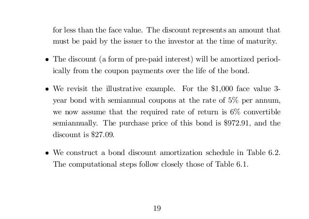 bonds bond pricing bond discount amortization schedule