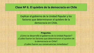 Segundo medio. Unidad 2. Clase 6. El quiebre de la democracia en Chile ...