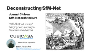 Deconstructing
SfM-Netarchitecture
andbeyond
Deep LearningforStructure-from-Motion (SfM)
 