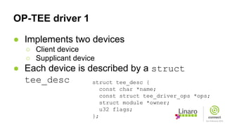 Tee Kernel Module SFO15-200: Linux kernel generic TEE driver | PDF
