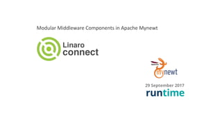 29 September 2017
Modular	Middleware	Components	in	Apache	Mynewt
 
