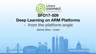 SFO17-509
Deep Learning on ARM Platforms
- from the platform angle
Jammy Zhou - Linaro
 