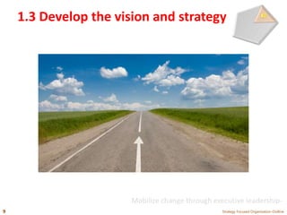 1.3 Develop the vision and strategy
Strategy Focused Organization-Outline9
Mobilize change through executive leadership-
 